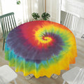 Summer Tie Dye Print Waterproof Round Tablecloth