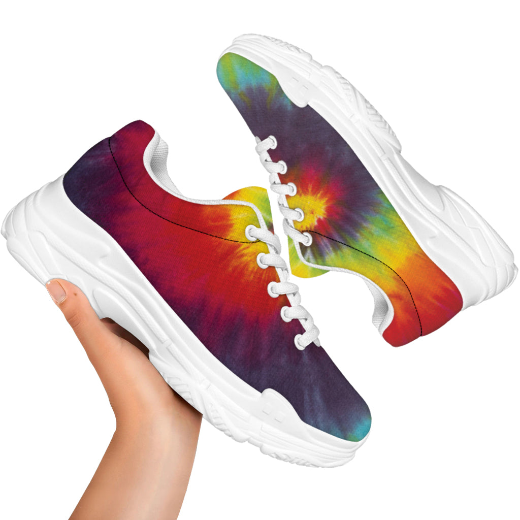 Summer Tie Dye Print White Chunky Shoes