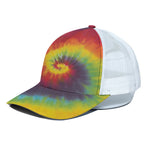 Summer Tie Dye Print White Mesh Trucker Cap