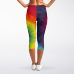Summer Tie Dye Print Women's Capri Leggings