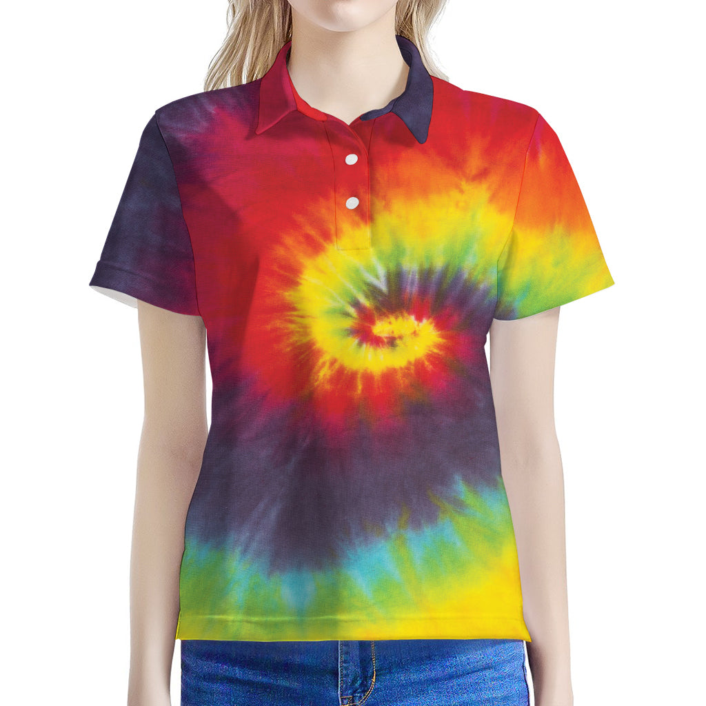 Summer Tie Dye Print Women's Polo Shirt