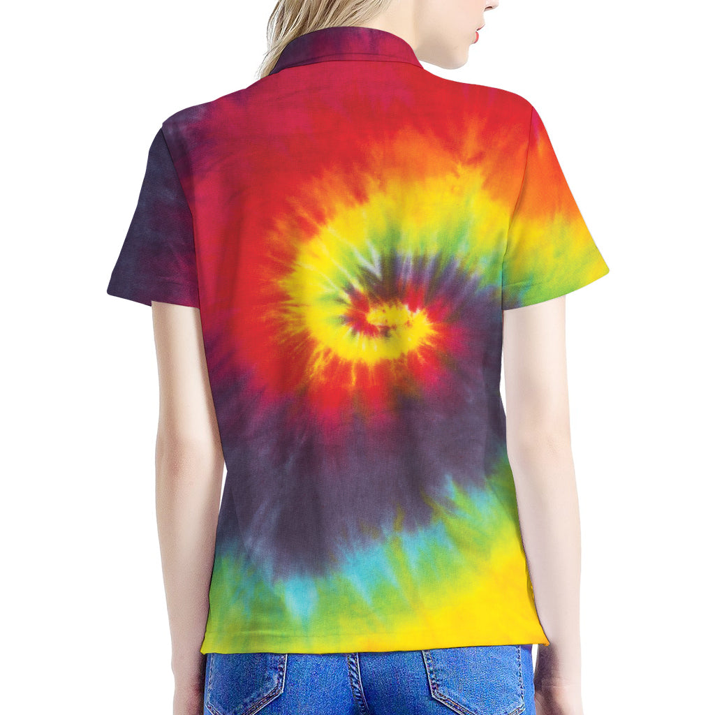 Summer Tie Dye Print Women's Polo Shirt