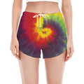 Summer Tie Dye Print Women's Split Running Shorts