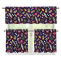 Summer Totem Pattern Print 3 Piece Kitchen Curtains
