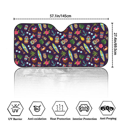 Summer Totem Pattern Print Car Windshield Sun Shade