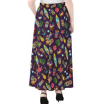 Summer Totem Pattern Print Chiffon Maxi Skirt