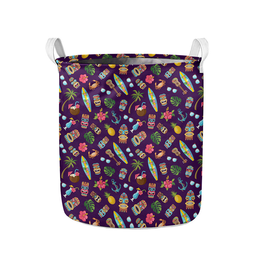 Summer Totem Pattern Print Collapsible Laundry Basket