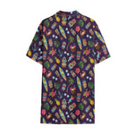 Summer Totem Pattern Print Cotton Hawaiian Shirt