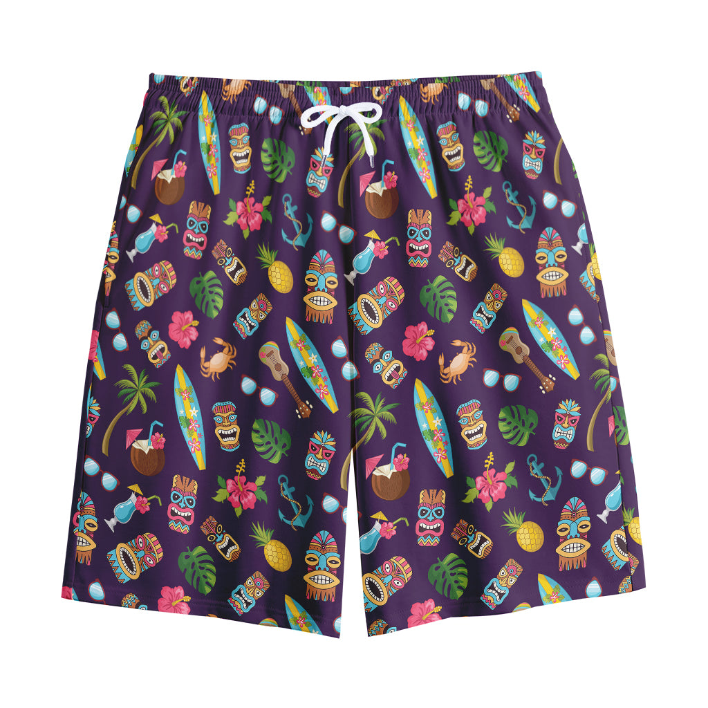 Summer Totem Pattern Print Cotton Shorts