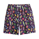 Summer Totem Pattern Print Cotton Shorts