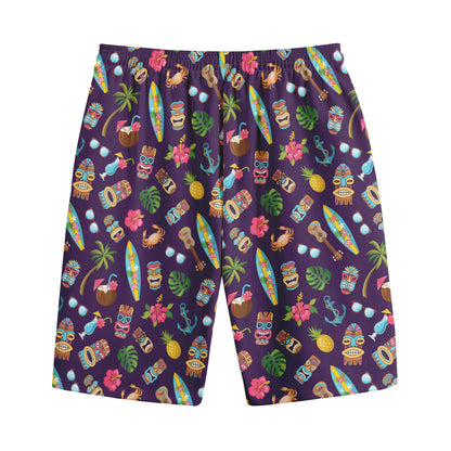 Summer Totem Pattern Print Cotton Shorts