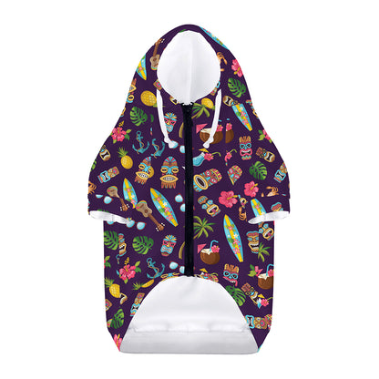 Summer Totem Pattern Print Dog Zip Up Hoodie