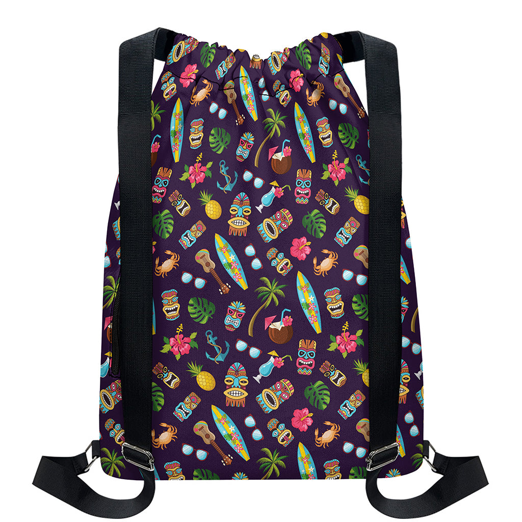 Summer Totem Pattern Print Drawstring Backpack