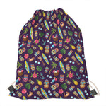 Summer Totem Pattern Print Drawstring Bag