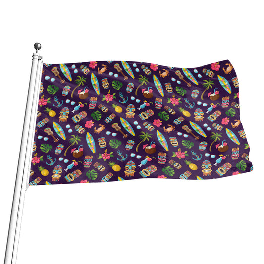 Summer Totem Pattern Print Flag