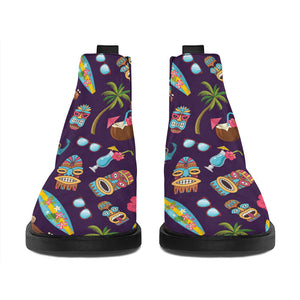 Summer Totem Pattern Print Flat Ankle Boots