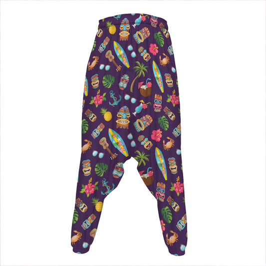 Summer Totem Pattern Print Hammer Pants