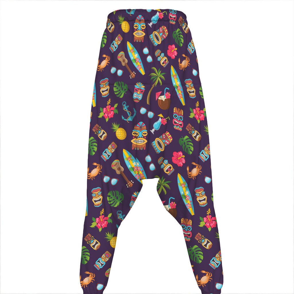 Summer Totem Pattern Print Hammer Pants