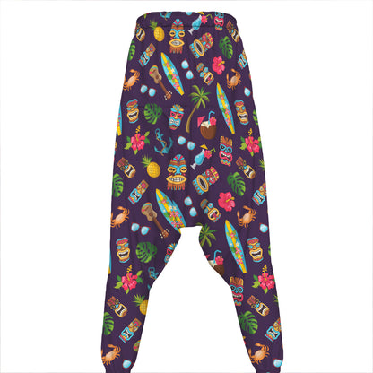 Summer Totem Pattern Print Hammer Pants