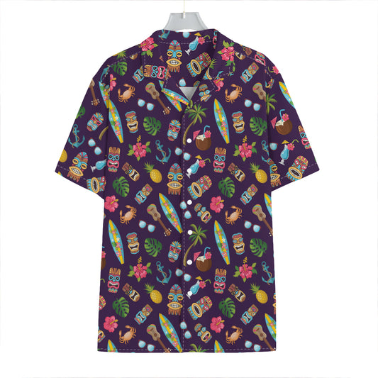 Summer Totem Pattern Print Hawaiian Shirt