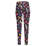 Summer Totem Pattern Print High-Waisted Pocket Leggings