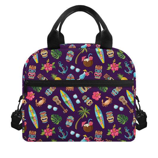 Summer Totem Pattern Print Insulated Lunch Bag