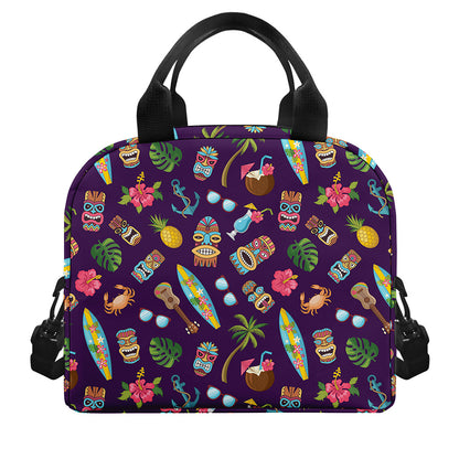 Summer Totem Pattern Print Insulated Lunch Bag