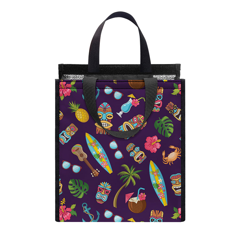 Summer Totem Pattern Print Insulated Lunch Tote