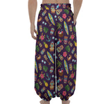 Summer Totem Pattern Print Lantern Pants