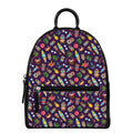 Summer Totem Pattern Print Leather Backpack