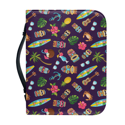 Summer Totem Pattern Print Leather Bible Cover