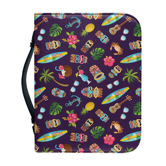 Summer Totem Pattern Print Leather Bible Cover