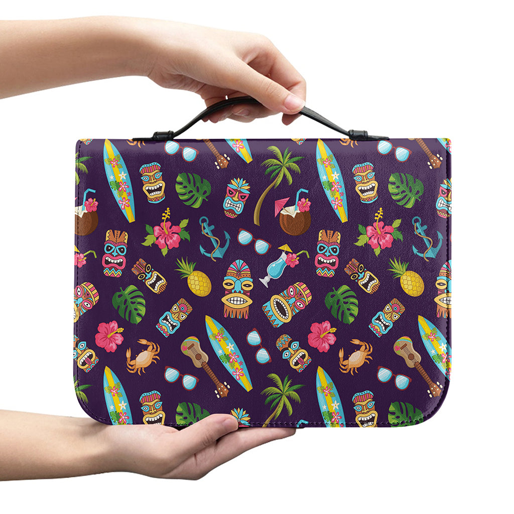 Summer Totem Pattern Print Leather Bible Cover