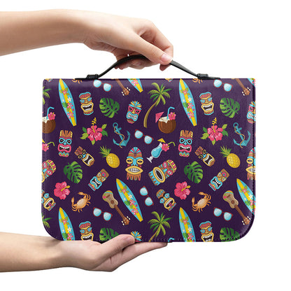 Summer Totem Pattern Print Leather Bible Cover