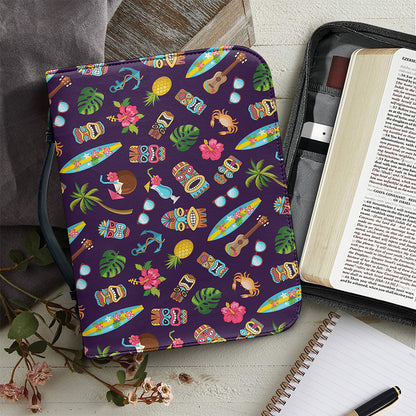 Summer Totem Pattern Print Leather Bible Cover