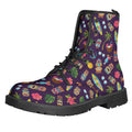 Summer Totem Pattern Print Lace-Up Boots