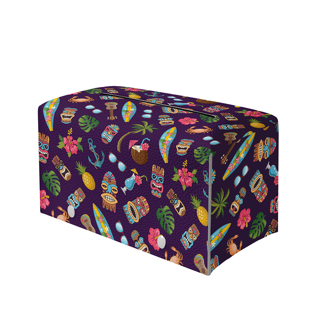 Summer Totem Pattern Print Leather Tissue Box Cover