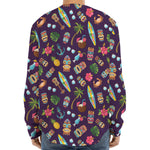 Summer Totem Pattern Print Long Sleeve Baseball Jersey