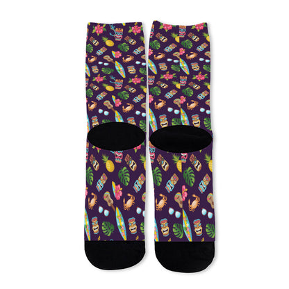Summer Totem Pattern Print Long Socks