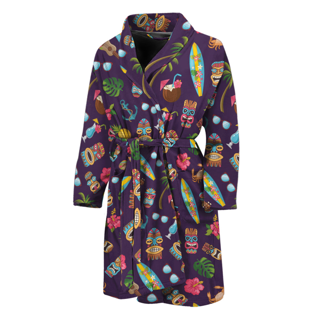 Summer Totem Pattern Print Men's Bathrobe