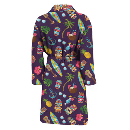 Summer Totem Pattern Print Men's Bathrobe