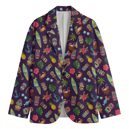 Summer Totem Pattern Print Men's Blazer