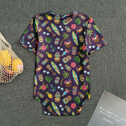 Summer Totem Pattern Print Men's Bodysuit