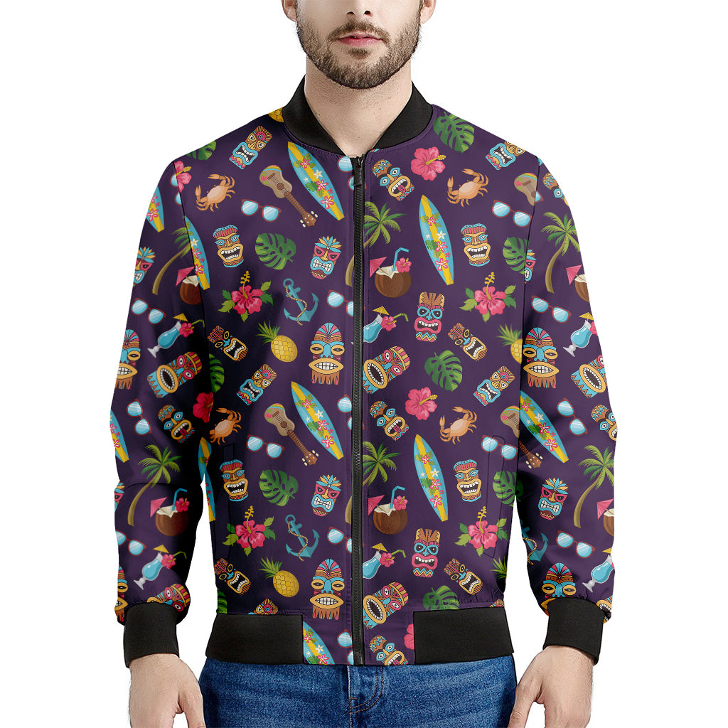 Summer Totem Pattern Print Men's Bomber Jacket