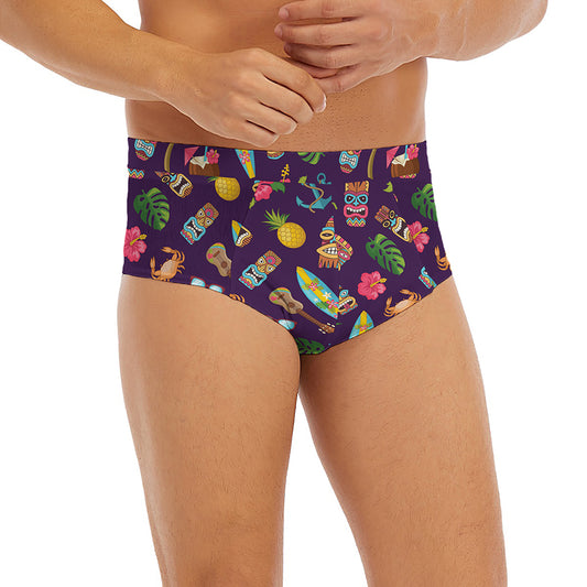 Summer Totem Pattern Print Men's Briefs