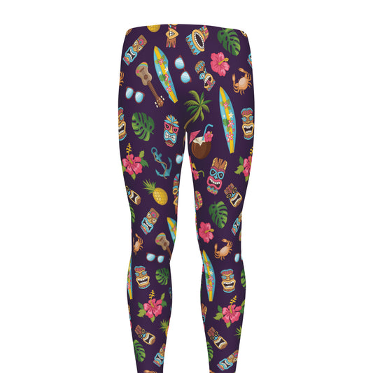 Summer Totem Pattern Print Men's leggings