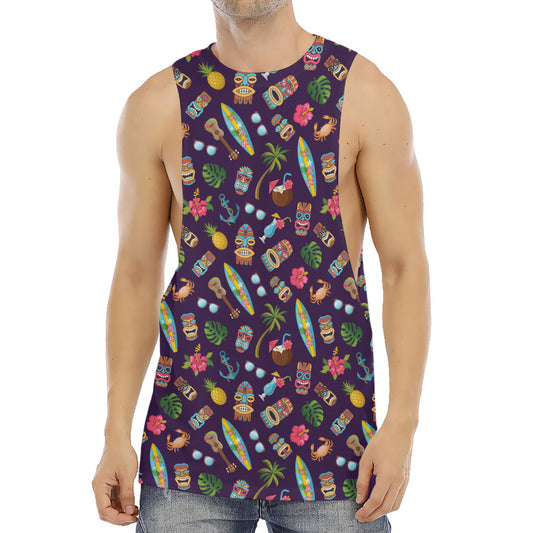 Summer Totem Pattern Print Men's Muscle Tank Top