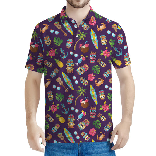 Summer Totem Pattern Print Men's Polo Shirt