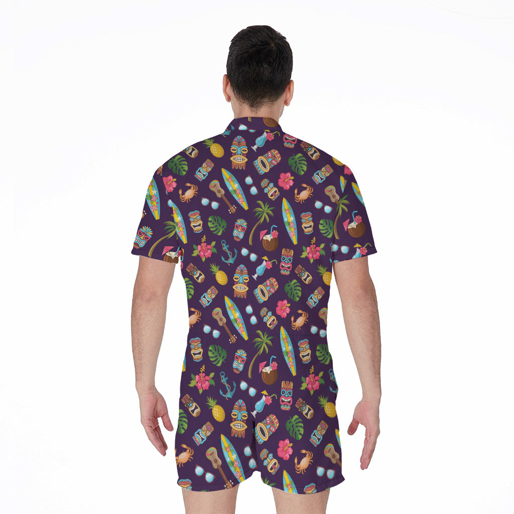Summer Totem Pattern Print Men's Rompers