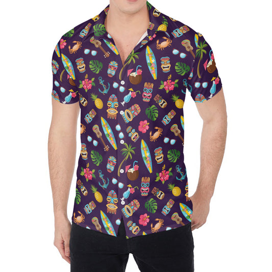 Summer Totem Pattern Print Men's Shirt